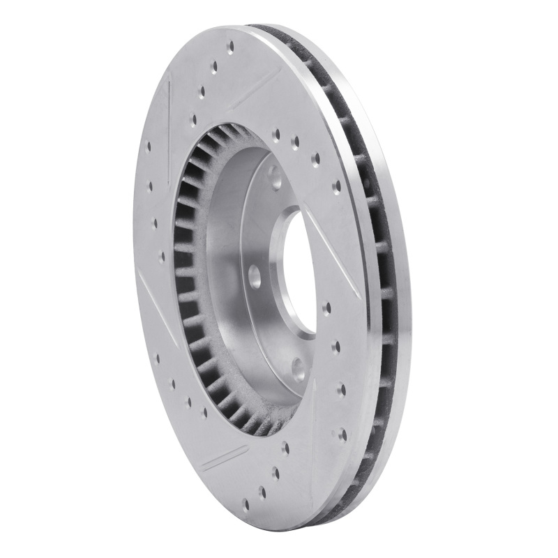 Hyundai Elantra Brake Rotor (1) - Front Right - R1 Concepts - Drilled & Slotted - Silver - `07-`10
